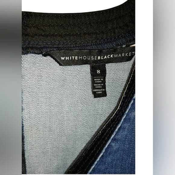 White House Black Market Denim Dress with Black Accents - Picture 5 of 5